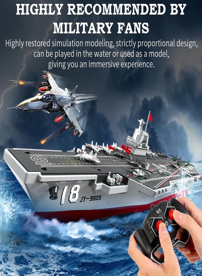 SNACKTANT RC Boats for Kids 8-12, 16-inch Warship Battleship Aircraft Carrier with 2 Rechargeable Batteries, 15mph High Speed Remote Control Military Ship for Pool & Lake, Exhibits Model Gift for Boys - Image 2